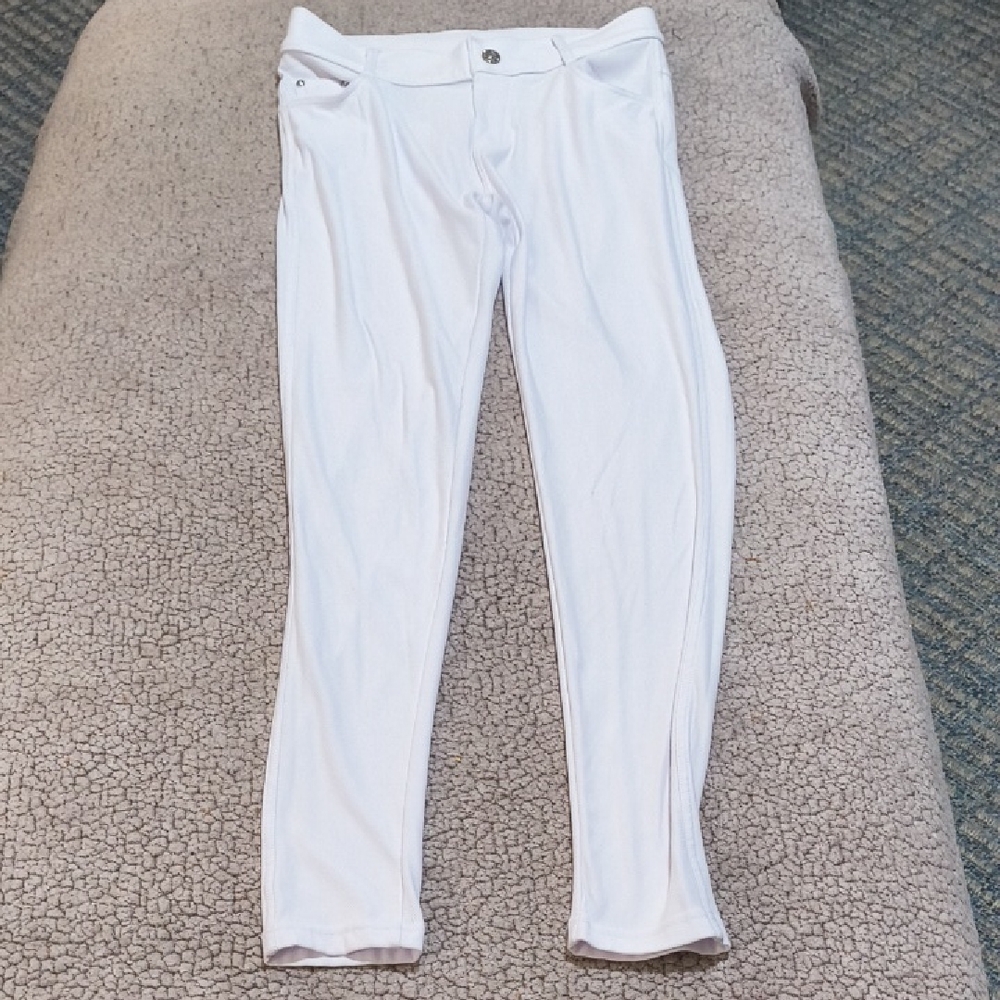 Yelete White Cotton-Blend Pants